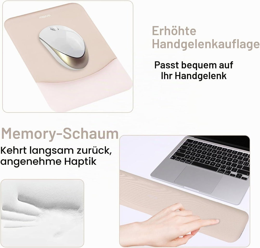 MOSISO Tastatur Mauspad Set,Grosses Mauspad&amp;Rechteckige Tastatur Handgelenkauflage mit Handgelenkauf