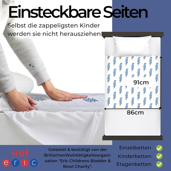 Bettunterlage wasserdicht für Kinder I Einzelbett, Kinderbett, Babybett I Atmungsaktive, waschbare M