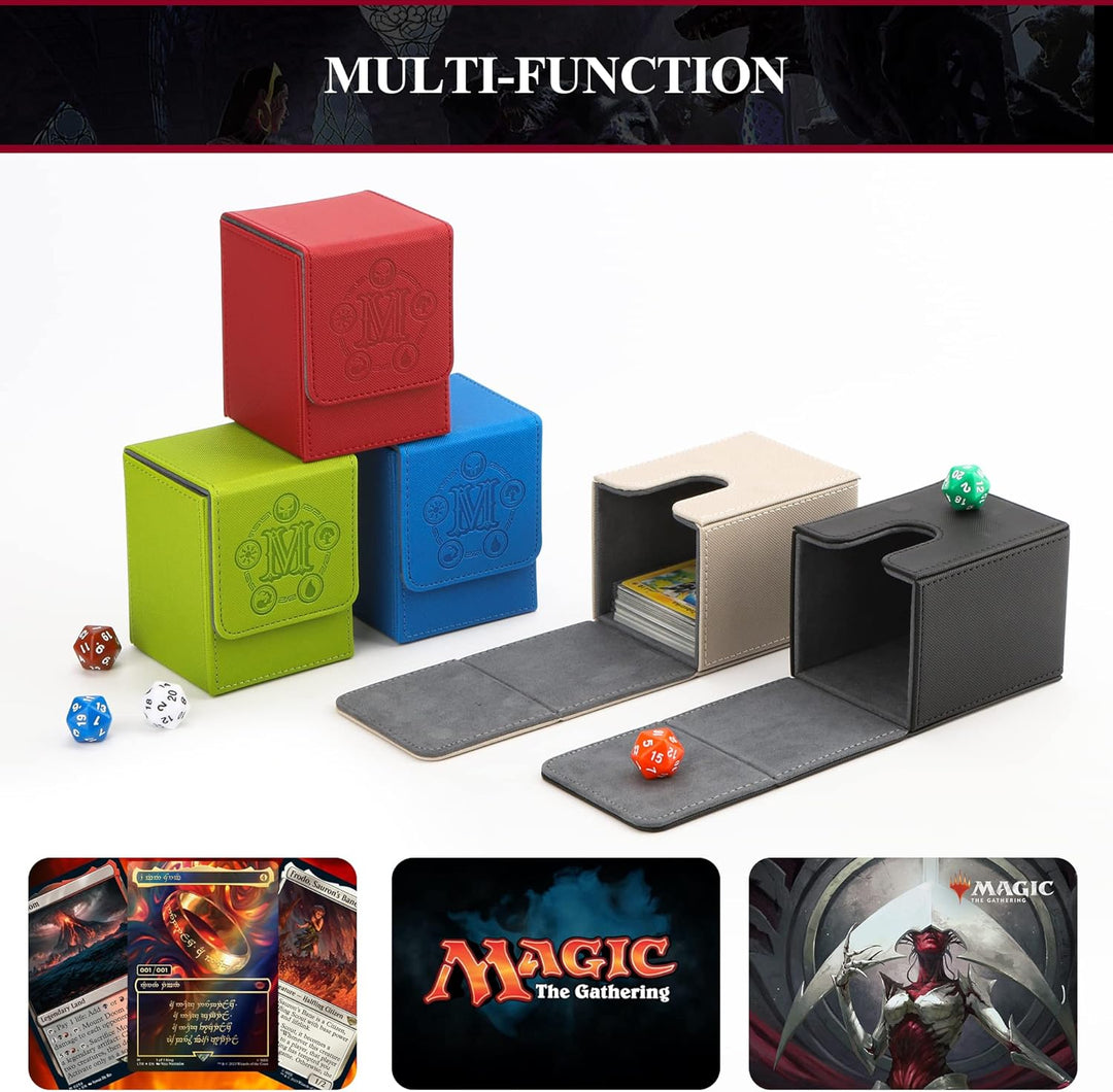Card Deck Box für MTG Karten Aufbewahrungsbox hält über 100 einzeln Karten, Mikrofaser-Innenfutter K
