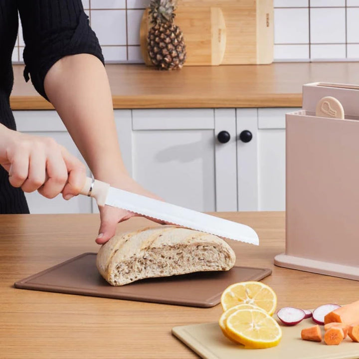 Karaca Chef’s Harmony Messer- & Schneidebrett Kunststoff-Set, 5 Scharfe Küchenmesser & 4 Hygienische