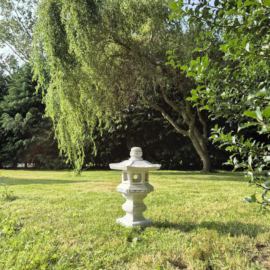 FABRIQ Japanische Laterne Yukimi-Doro 42 cm – Wetterfeste Steinlampe für Aussenbereich – Japanische
