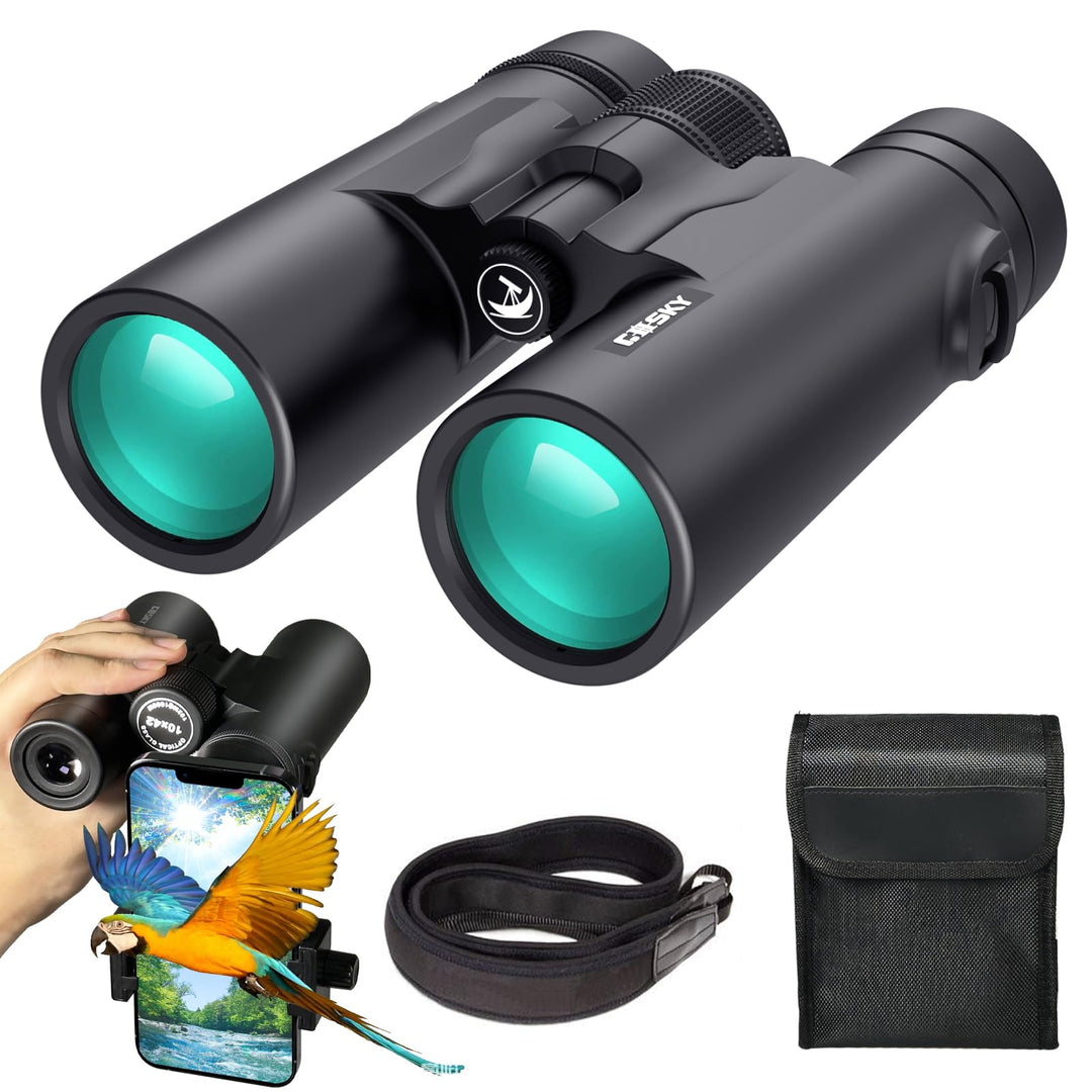 Gosky 10 x 42 Fernglas für Erwachsene, professionelles HD Fernglas, Fernglas für Vogelbeobachtung, R