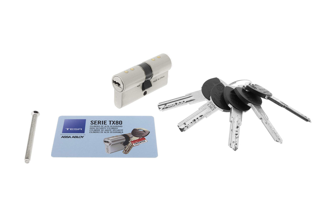 Tesa Assa Abloy, TX854045N Hochsicherheitszylinder TX80 Doppelkupplung Lange Nocken Schlüssel Schlüs
