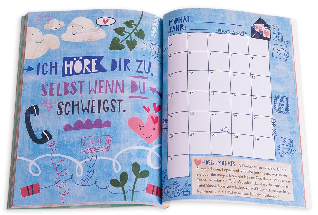 Let’s smile – get happy. Mein kreatives Eintragebuch für mehr Herz: Eintragebuch für Kinder ab 10 Ja