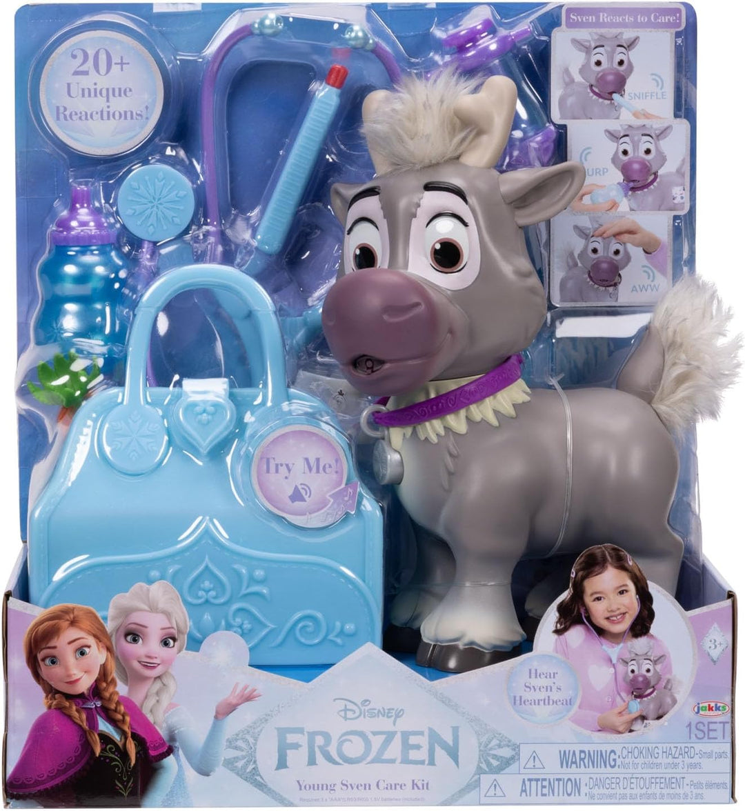 Disney Die Eiskönigin Pflegeset Sven mit Zubehör von Jakks Pacific, 22 cm gross, inkl. Reisetasche,