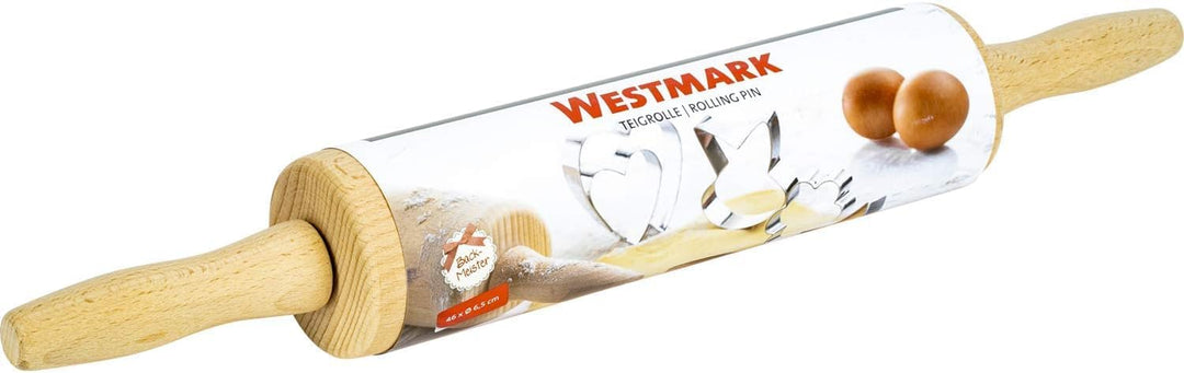 Westmark Teig-/Backrolle/Nudelholz, aus Buchenholz, Länge: 46 cm, Holz, Woody, Hellbraun, 30012270,