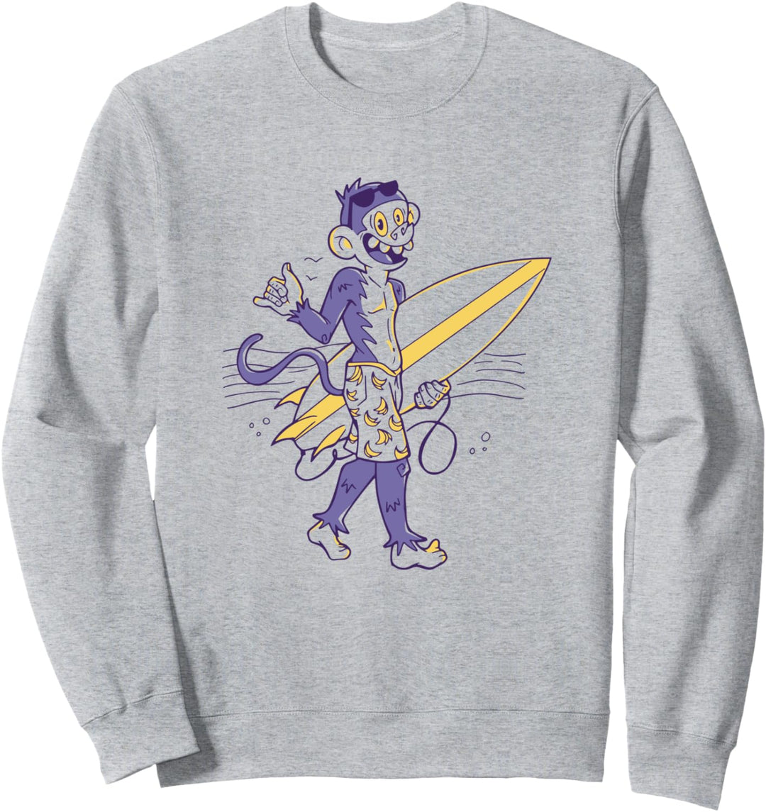 Surf Monkey Surfbrett Sweatshirt
