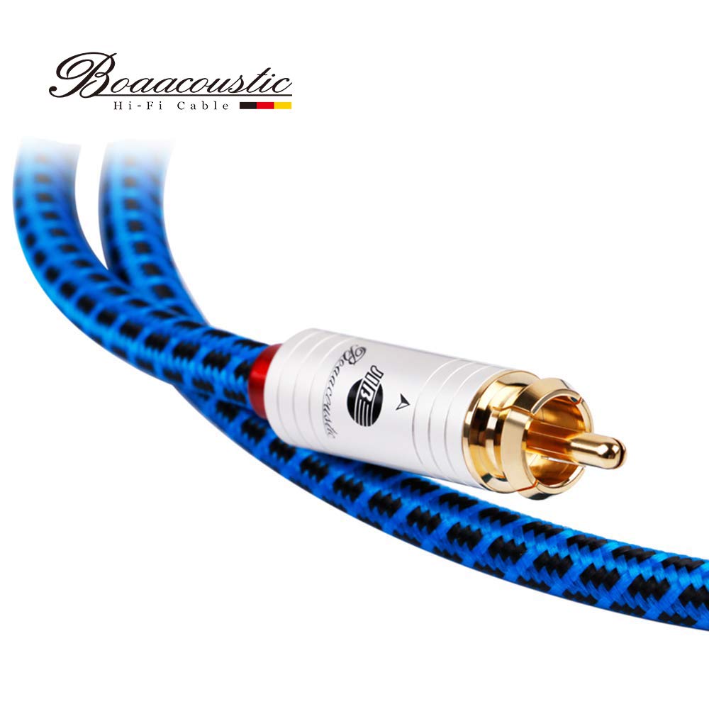 BOAACOUSTIC Audiophile Cinch Subwoofer Kabel - Cinch RCA Digitales Koaxialkabel 75 Ohm S/PDIF Digita