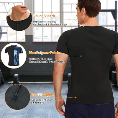 Bingrong Sauna Shirt Herren Abnehmen Schwitzanzug Sauna Weste Bauchweg Body Shaper Neopren Körperfor