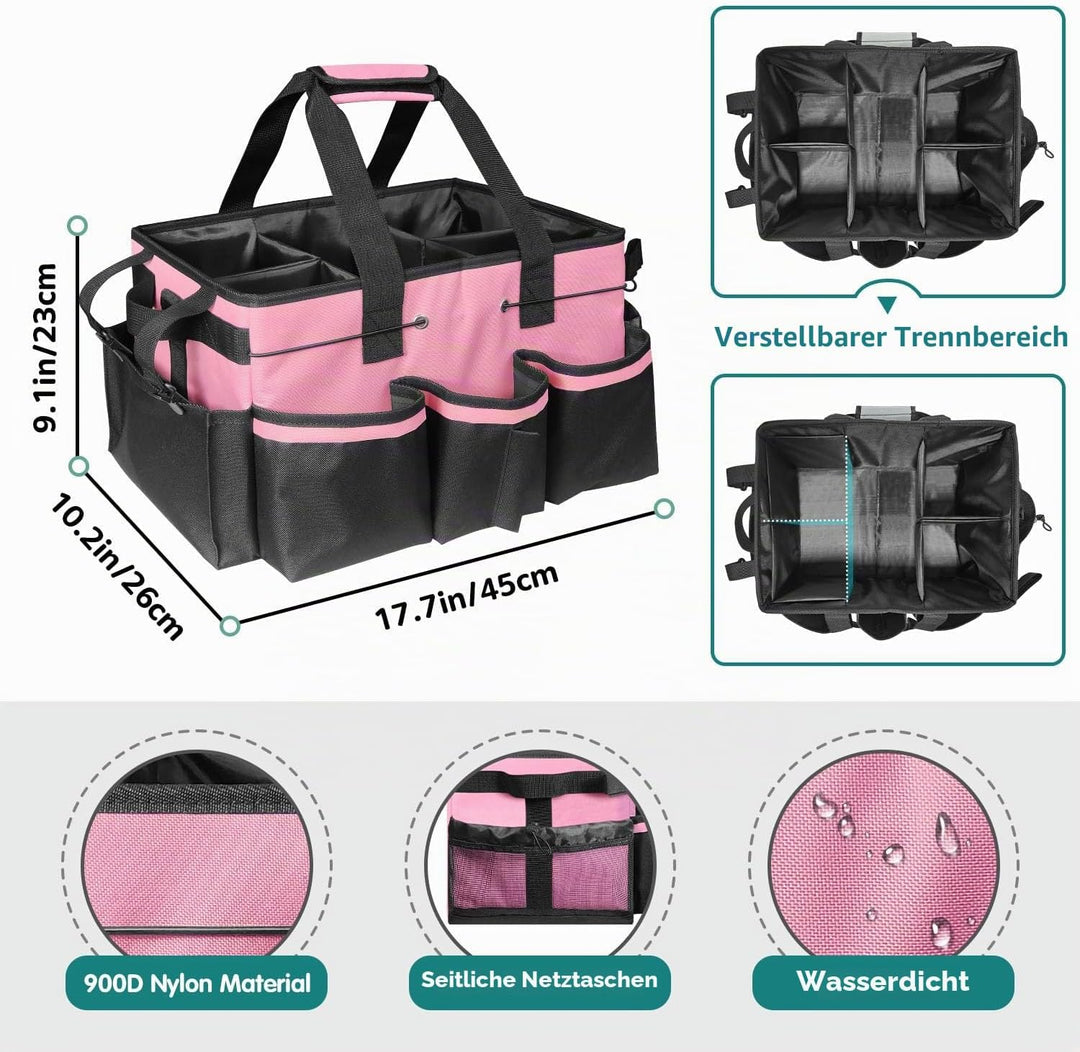 Tragbare Putzmittel Organizer, Grosse Cleaning Caddy Putztasche mit Griff Schulterriemen, Putzset Ha