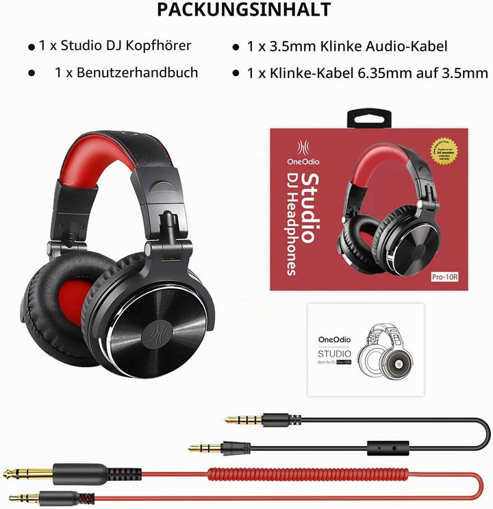 Oneodio Over Ear Closed Back Studio Dj-Kopfhörer Für Die Àœberwachung,Freier Adapter,Kopfhörer Mit A