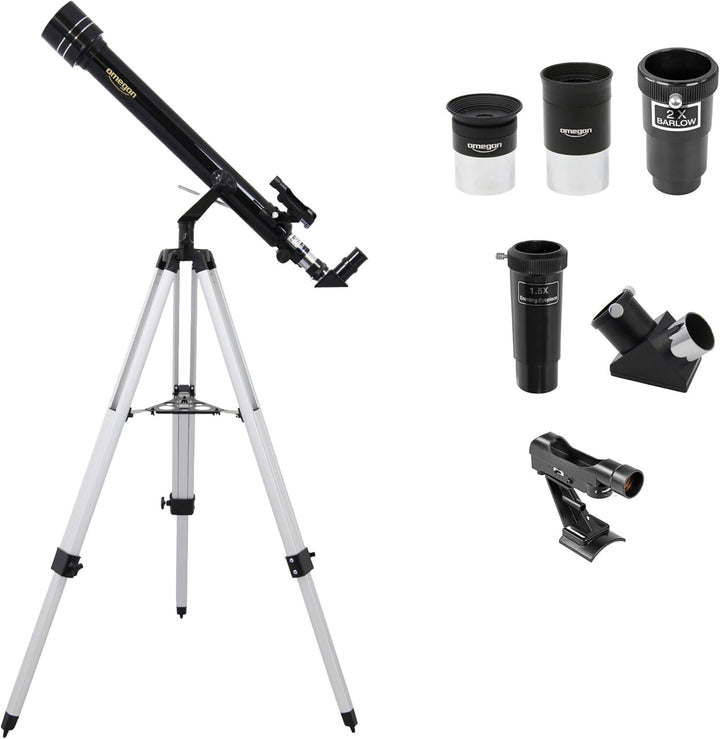 Omegon Teleskop AC 60/700 AZ-1, Linsenteleskop mit 60mm Öffnung und 700mm Brennweite