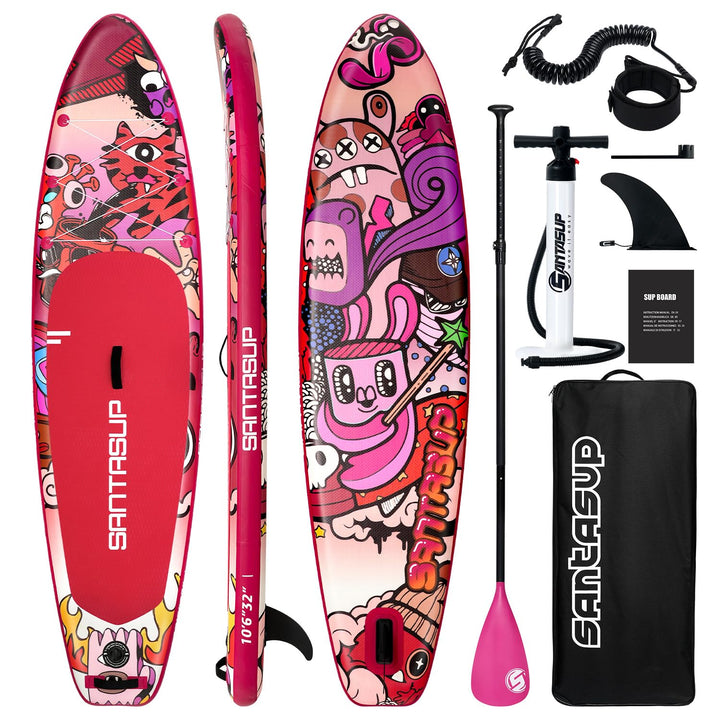 SantasupAufblasbares Stand Up Paddle Board 320/335cm Surfbrett SUP Komplettes Paddleboard Zubehör Ve