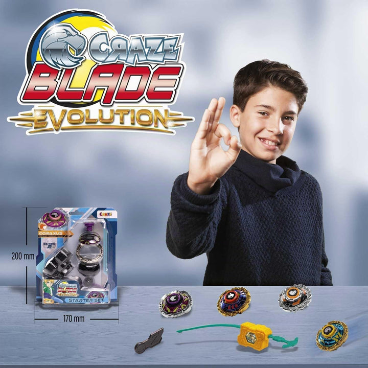 CRAZE Blade Kampfkreisel - Starter Set Evolution Xyrox - Kreisel Metall sehr robust mit Launcher & R