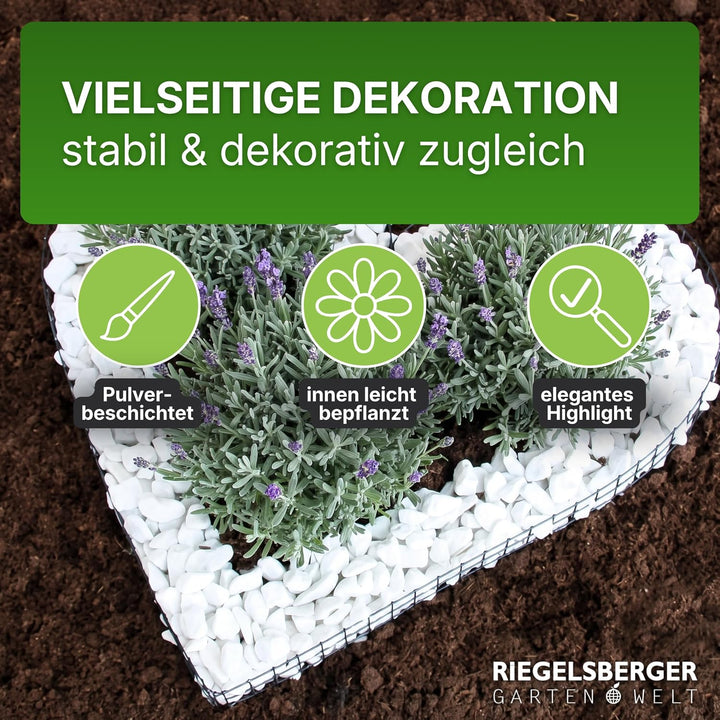 Gartenwelt Riegelsberger Herz-Gitter mit Carrarra Dekosteinen Carrara, Carrara