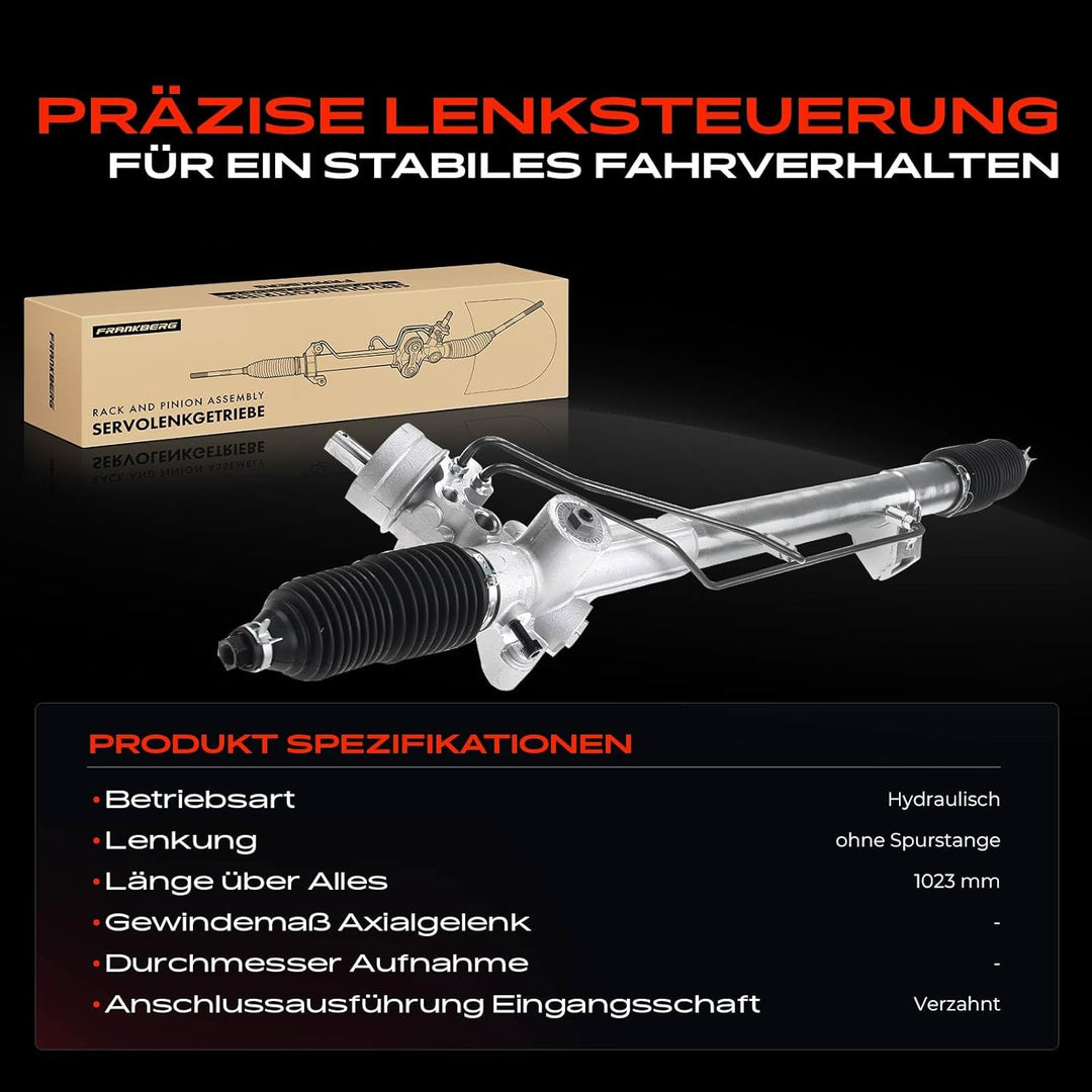 Frankberg Lenkgetriebe Servolenkgetriebe Hydraulisch für Linkslenker Kompatibel mit A4 8D2 B5 1.6L-2