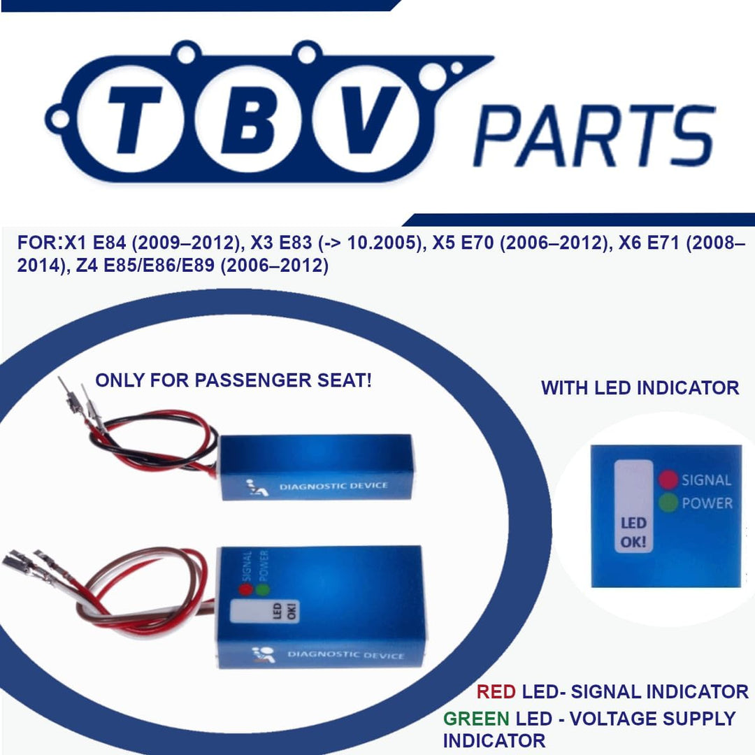 TBVPARTS Emulator Sensor Belegung Sitz SRS Emulator Bypass Simulator für E70 E71 E83 E84 E85 E86 E89