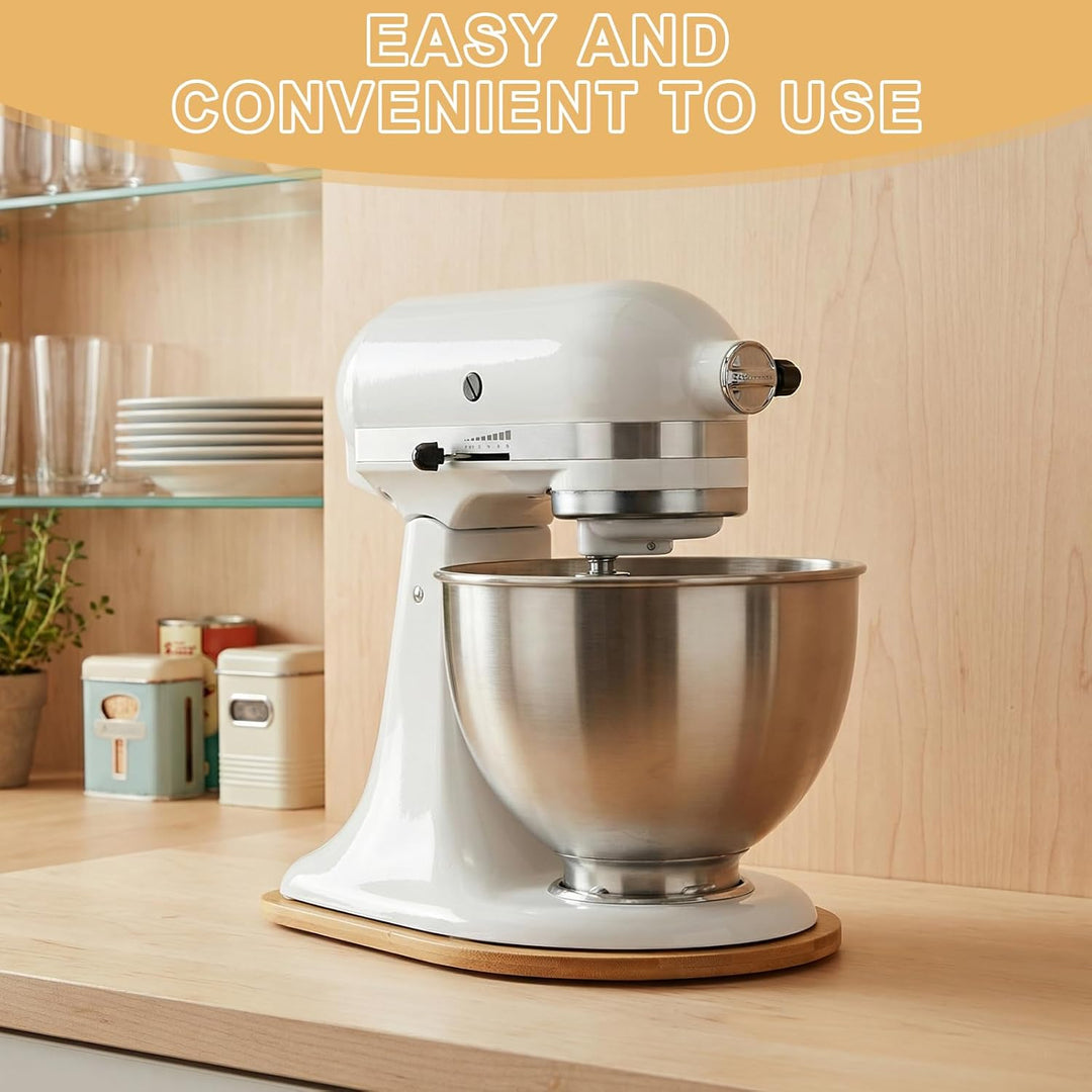 Bambus Gleitbrett Kompatibel mit Kitchen Aid Artisan 4.5-5 Qt(4,3L - 4,8L)Verschiebbare Unterlage fü