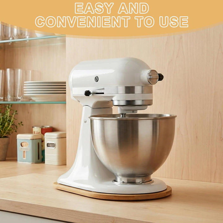 Bambus Gleitbrett Kompatibel mit Kitchen Aid Artisan 4.5-5 Qt(4,3L - 4,8L)Verschiebbare Unterlage fü