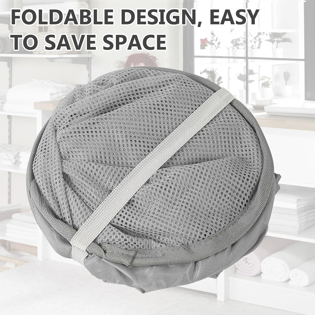 Pop-Up Wäschekorb, 3 Stück Faltbar 36 * 36 * 58cm, Klappbar Mit Henkel, Tragbar Aus Mesh, Für Badezi