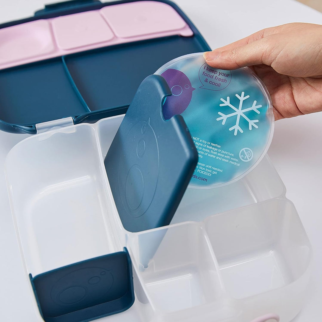 b.box Lunchbox mit Unterteilung für Kinder, Silikon, mit verstellbaren Trennwänden, Indigo Rose, Ind
