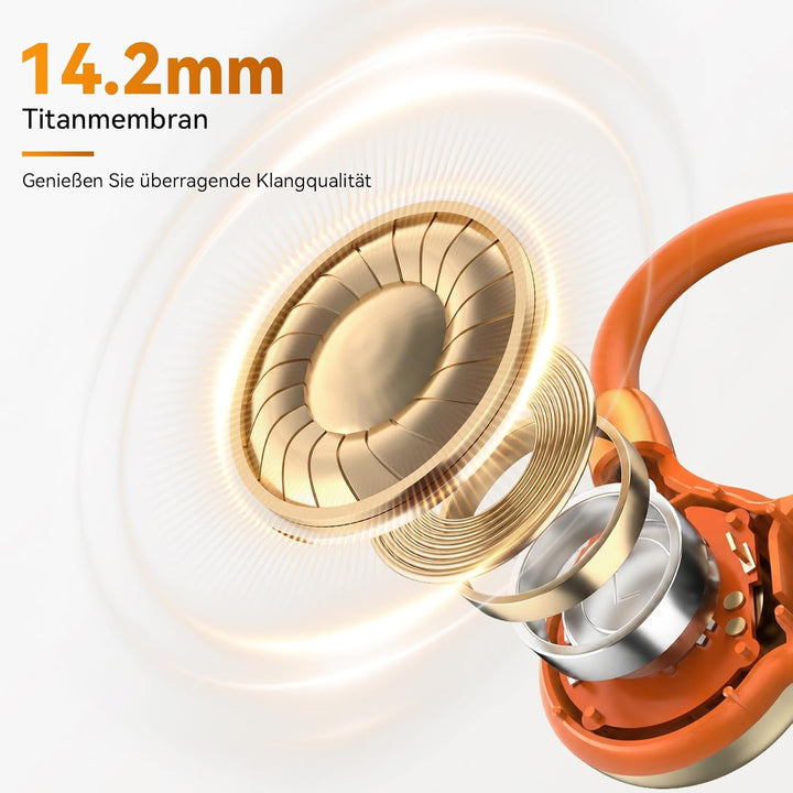OHAYO Open Ear Kopfhörer Bluetooth, Kopfhörer Joggen, Bluetooth 6.0, Wasserdicht nach IPX7, 10h Lauf