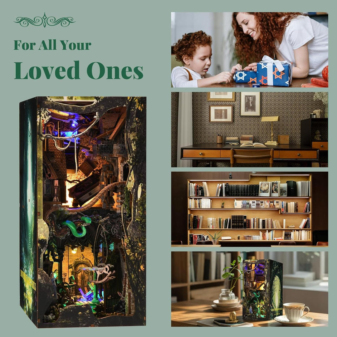 MiniCity Book Nook Kit, DIY Miniatur Puppenhaus Booknook Kit(Down The Rabbit-Hole Alice in Wonderlan