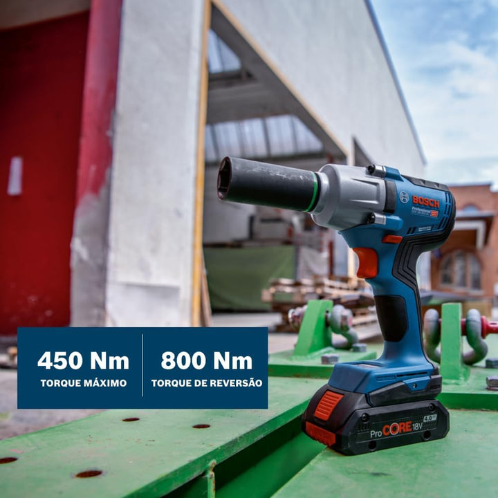 Bosch Professional 18V System Akku Drehschlagschrauber GDS 18V-450 PC (450 Nm Anziehmoment, 800 Nm L