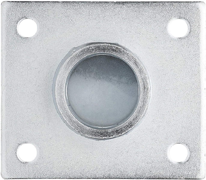 Preiswert & Gut 2X Halterung für Abstellstütze Silber – 115x100 mm Ø 51 mm 620 g Bohrungen Ø 10,5 mm