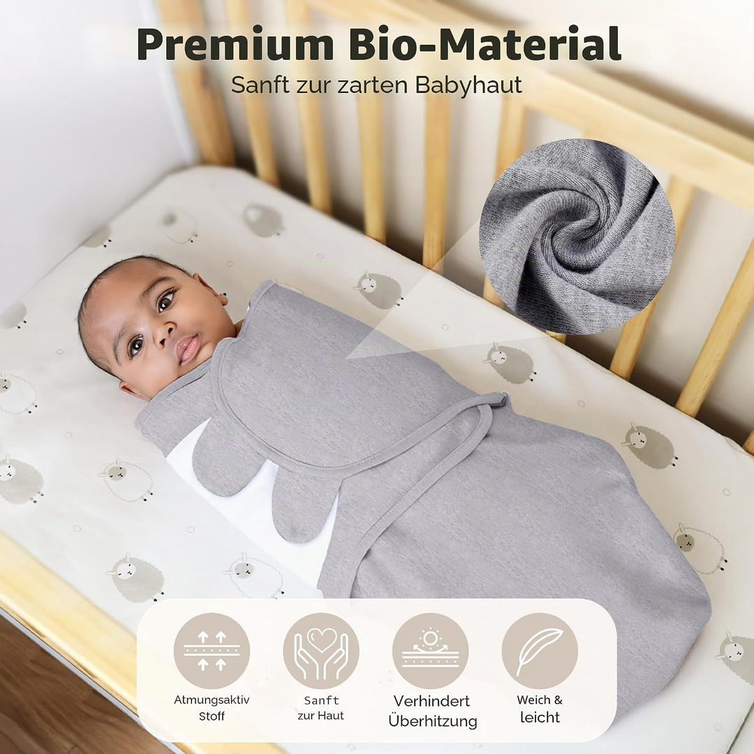 Mama Cheetah Baby Swaddle Blanket mit Zipper - 3er Pack für Neugeborene (0-3 Monate), Bio-Baumwolle,