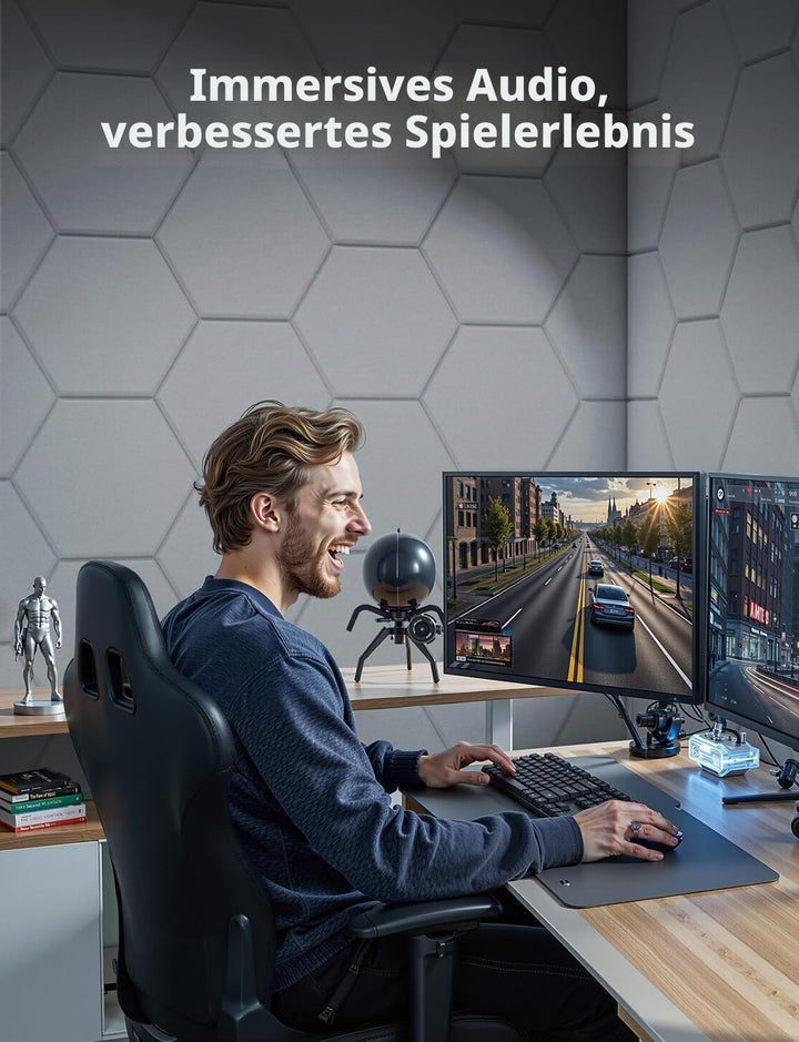 Hexagon Akustikplatten Selbstklebend, 12 Stück Hohe Dichte Schallabsorber Wand für Decken-/Tür-/Wand