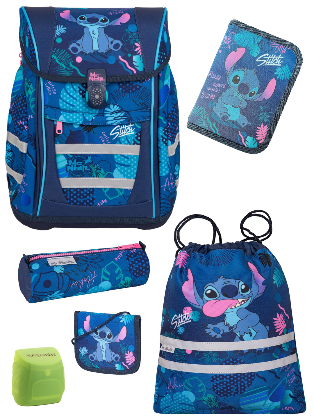 Familando McNeill Mädchen Schulranzen 1. Klasse · Disney Lilo & Stitch · ergonomischer Tornister · S