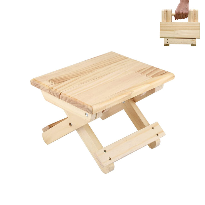 Mini Klapphocker aus Holz. Reisesitz, Kinderhocker, Tragbarer Fusshocker für Zuhause, Badezimmer, Kü