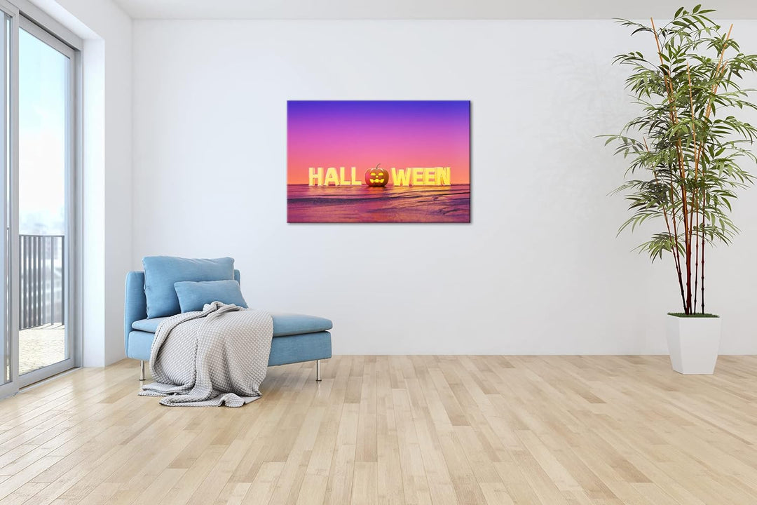deyoli Halloween Logo Format: 80x60 als Leinwandbild, Motiv fertig gerahmt auf Echtholzrahmen, Hochw