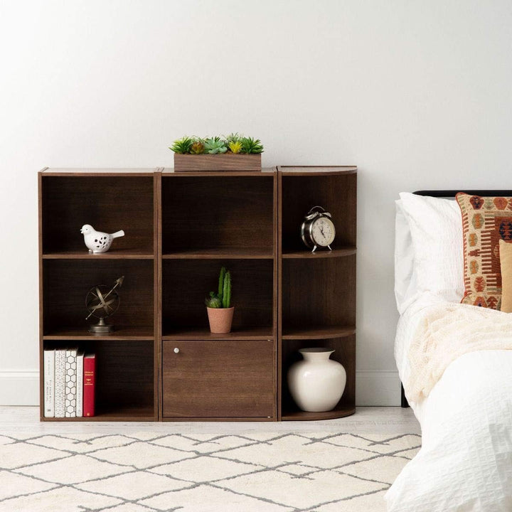 Iris Ohyama, Eckschrank, Bücherregal, 3 feste Regale, Design, Multifunktional, Büro, Eingang, Schlaf