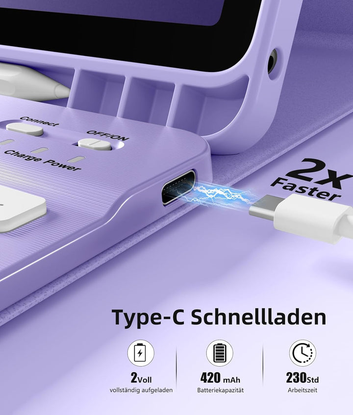 Vobafe Hülle mit Tastatur für Samsung Galaxy Tab A11+ Plus 11 Zoll 2025 / Tab A9+ Plus 2023, 7 Farbe