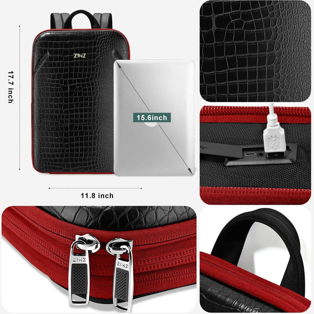 ZINZ Schlanker Laptop Rucksack 15,6 Zoll mit Variabler Kapazität, Diebstahlsicherer Business Tagesru