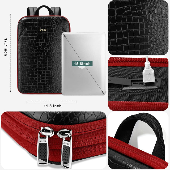 ZINZ Schlanker Laptop Rucksack 15,6 Zoll mit Variabler Kapazität, Diebstahlsicherer Business Tagesru