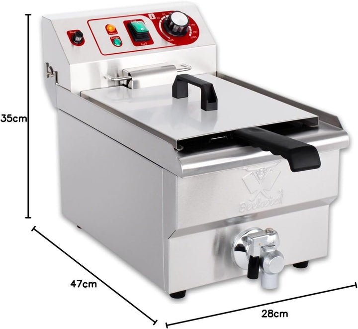 Beeketal 'BWF-132P' Profi Gastronomie Doppel Kaltzonen Fritteuse (2 x 13 Liter Volumen für max. 2 x