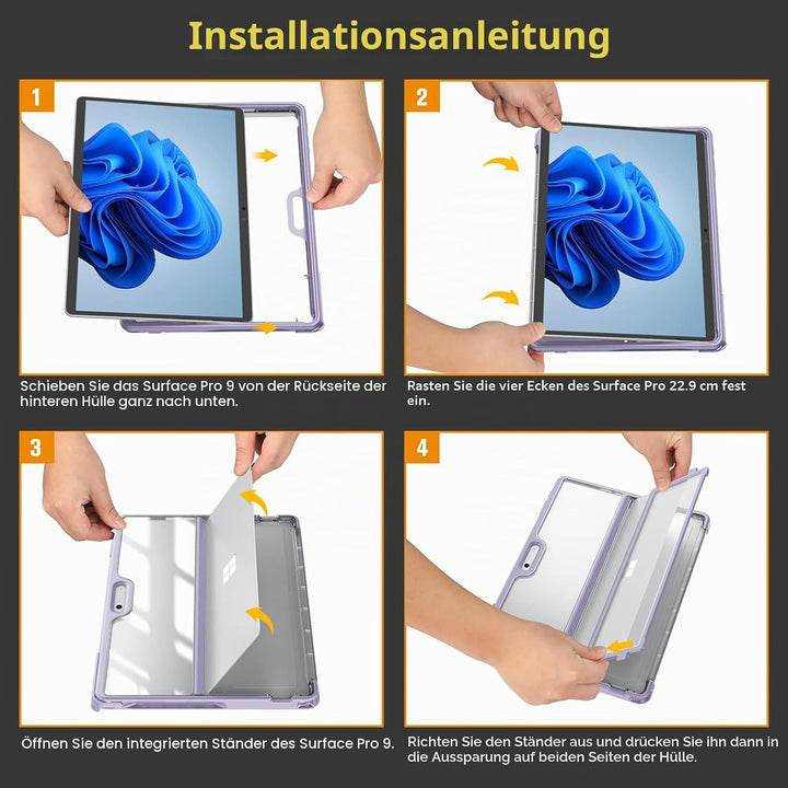 Fintie Hülle für Microsoft Surface Pro 9 / Pro 9 5G 13 Zoll 2022, Stossfeste Robuste Hartschalen Sch