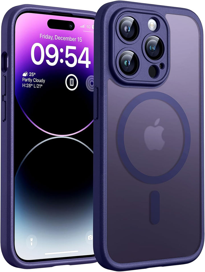 TOCOL 3 in 1 für iPhone 14 Pro Max Hülle für Magsafe, mit 2 Schutzglas, Vollständiger Kameraschutz S
