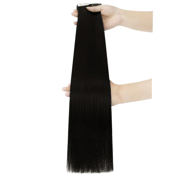 Ugeat Braun Tape Extensions Echthaar 30cm Tape Haarverlängerung Echthaar Invisible Seamless Tape Ext