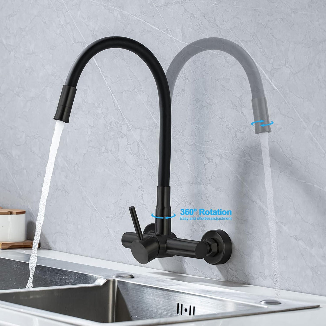 Wasserhahn Küche Wandmontage mit 3/4 zoll Anschluss für Geschirrspüler/Waschmaschine, Edelstahl Wand