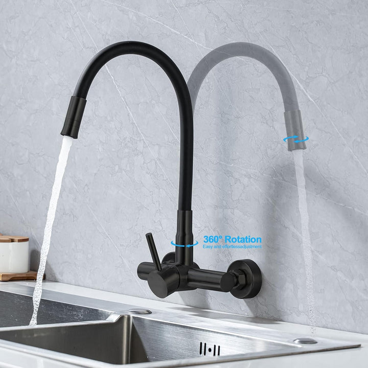 Wasserhahn Küche Wandmontage mit 3/4 zoll Anschluss für Geschirrspüler/Waschmaschine, Edelstahl Wand