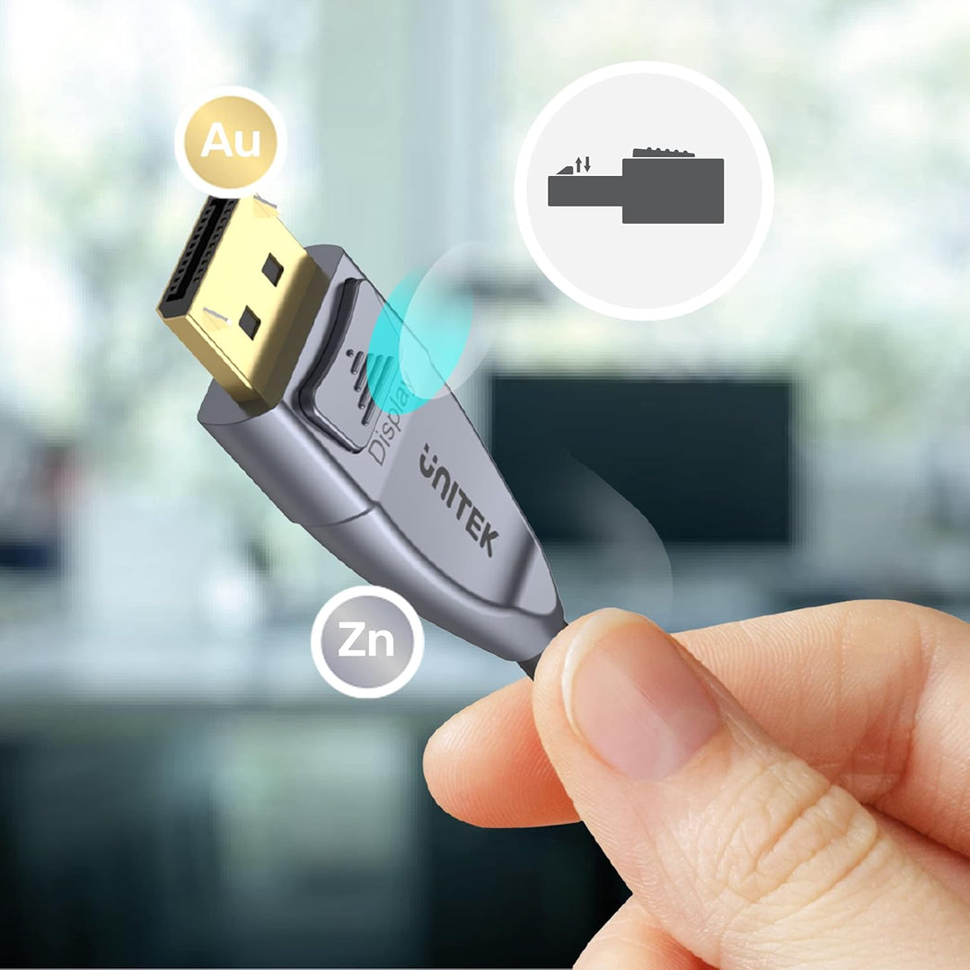UnITEK Human friendly 8K-Glasfaserkabel DisplayPort 1.4 20M (8K @60Hz, 4K @144Hz, 1440p @240Hz) | Da