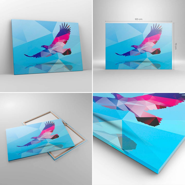 Bilder auf Leinwand 100x70cm Leinwandbild Eagle Illustration modern Grafik Gross Wanddeko Bild Schla