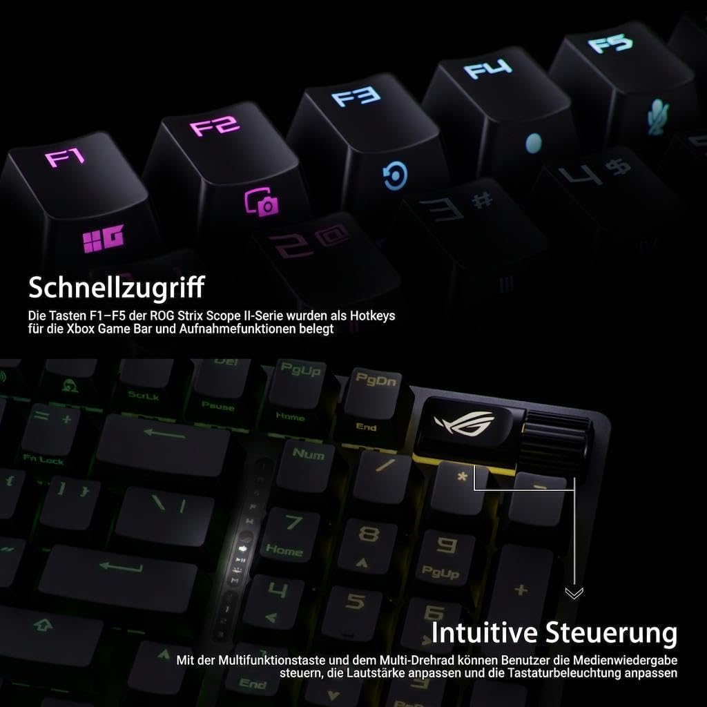 ASUS ROG Strix Scope II 96 Wireless mechanische Gaming Tastatur (ROG NX-Switches, Handballenablage,