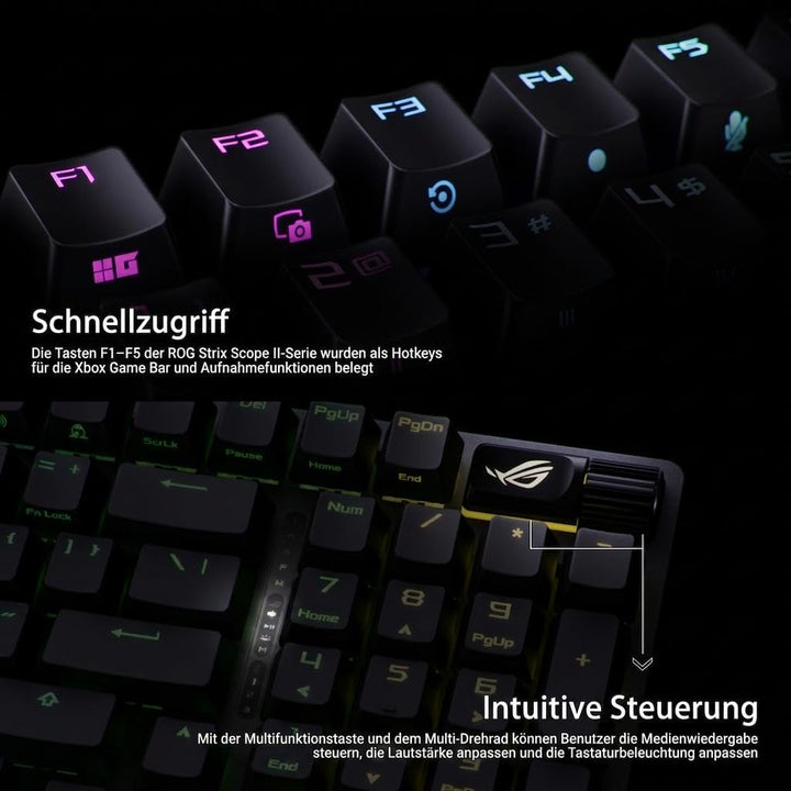 ASUS ROG Strix Scope II 96 Wireless mechanische Gaming Tastatur (ROG NX-Switches, Handballenablage,
