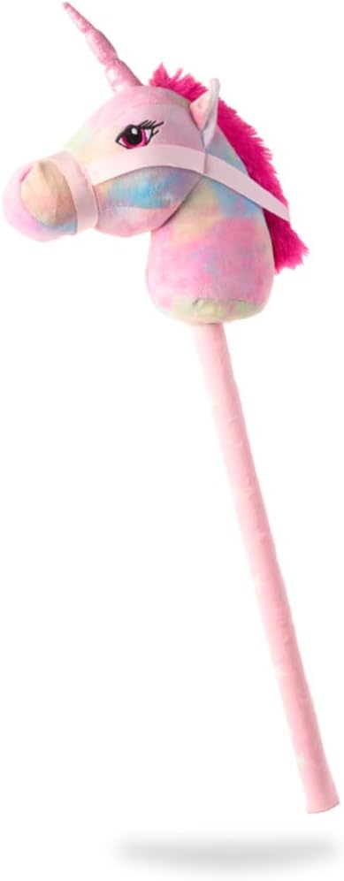 TRENDHAUS 968869 - Rainbow Power Steckenpferd Einhorn, ca. 11,5 x 24 x 77 cm, Hobby Horse mit Sound,