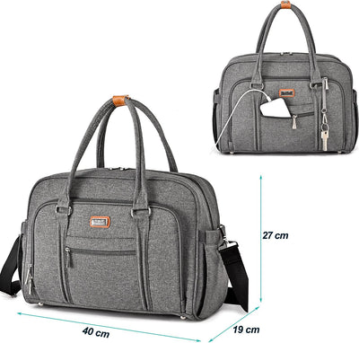 WELAVILA Wickeltasche, Wickeltaschen für Mama und Papa, mit Wickelauflage und isolierten Taschen Dun